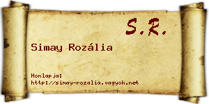 Simay Rozália névjegykártya